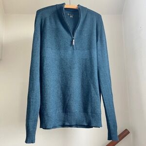 Smartwool Mens Sparwood Half Zip Sweater Blue Size XL Pullover Merino Wool